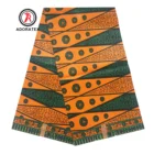 Adoratex orange background java african wax prints fabric