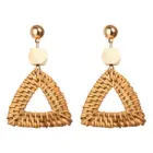 Earrings Earrings 2021 New Fashion Wooden Handmade Vintage Triangle Rattan Brown Drop Earrings
