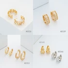 Cz Earrings Earrings Zircon Earrings BXY Luxury Cz Diamond Cubic Zircon Brass Copper Big Gold Plated Hoop Earrings Women