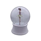 Souvenir Gift 120MM Resin Glass Snow Globe With Ballerina Inside For Table Birthday And Wedding Decorative Souvenir Gift