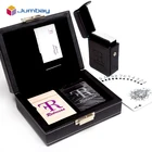 Poker Luxury Pu Leater Box Pack 2 Decks Casino Playing Cards Poker Game Set With Pen And Notebook