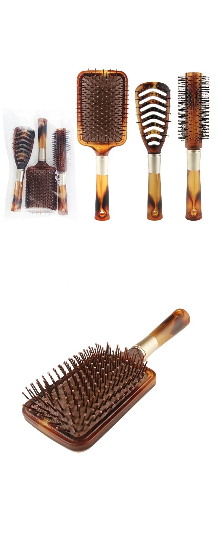 Hot selling Household Women Curly Hairdressing Comb Set Daily Use Hair Comb Set Eco-friendly Airbag Massage Hair Comb Set