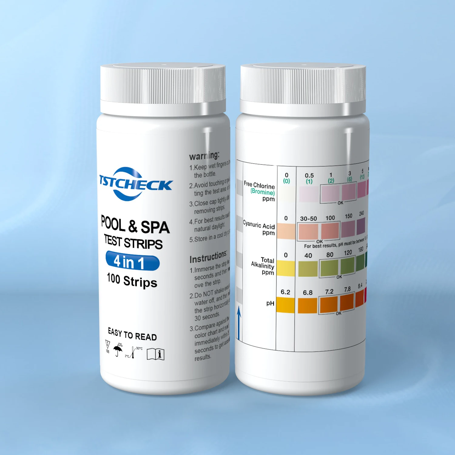 Swimming Pool Test Strips 4 Parameters Water Quality Testing Also For