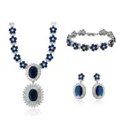 Necklace Ring Elegant Elegant Elegant Crystal Necklace Bracelet Earrings 3 Piece Set