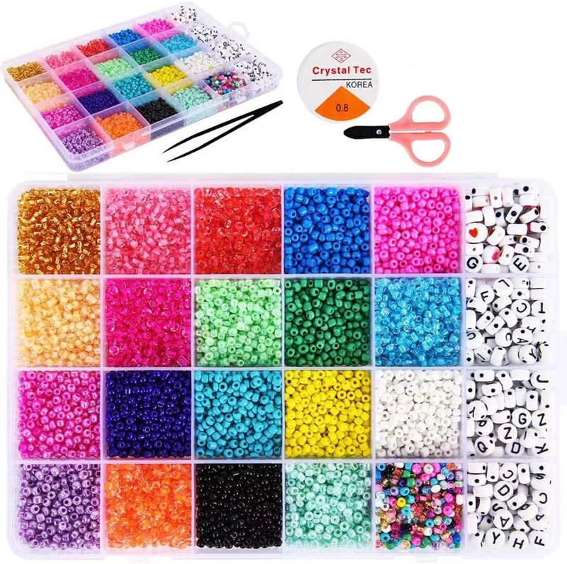 Glass Beads Manufacturers Wholesale 24 Colors Diy Glass Bracelets Beads 3mm Craft For Jewelry Making Kit