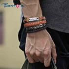 Bracelet Leather Leather Men's Bracelet Believe Braided Leather Bracelet Ready To Ship Free Size Bangle