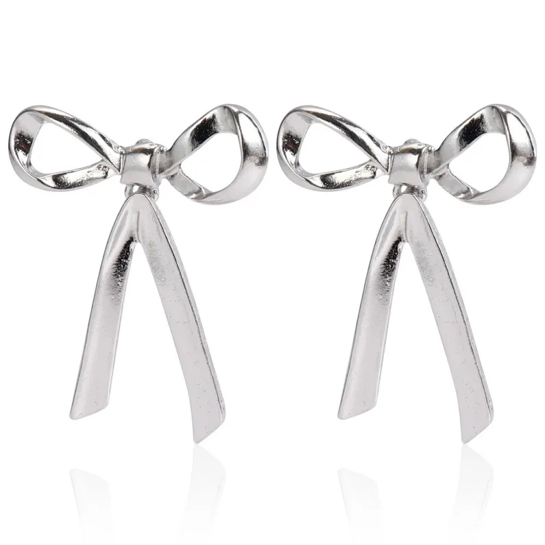 High Quality Bow Knot 925 Sterling Silver 18k Gold and Silver Pendant Earrings Women Luxury