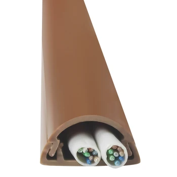 Good insulation half round curve pvc arc floor cable trunking 18x10mm brown plastic pvc floor trunking
