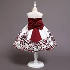 Kids 2021 Wholesale Kids Birthday Princess Lace Red Dress Summer Children Clothing Party Dress For Girl