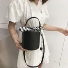 Leather Handbag New Customized Logo Bow-knot Women PU Leather Bucket Bag Shoulder Handbag