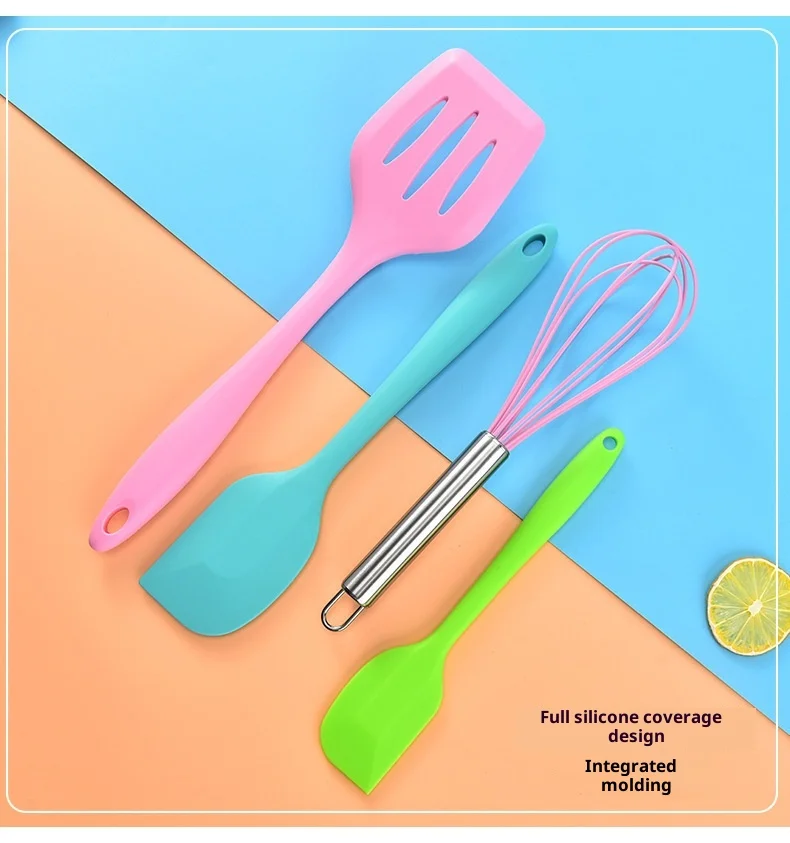 High-temperature-resistant Silicone Baking Part Set, Scraper, Oil Brush, Egg Mixer, Food-grade Baking Tools Set, Multiple Colors details