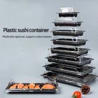 Plastic Tray Plastic Japanese Style Plastic Disposable Takeout Sushi Tray With Lid