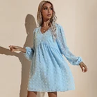 Women OEM ODM Spring Fashion Casual Chiffon Long Sleeve Dress Women
