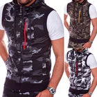 Chaleco De Los Hombres Camouflage Casual Slim Sleeveless Hooded Men's Vest