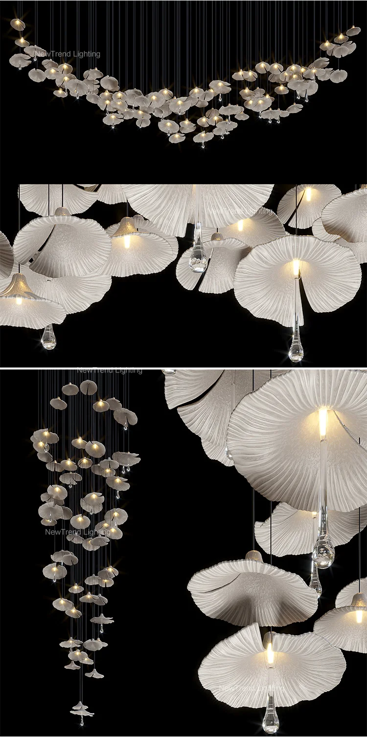 CPL-263 New Product Hanging Pendant Light Hotel Lobby Hall Villa Modern Ceramics LED Chandelier Light supplier