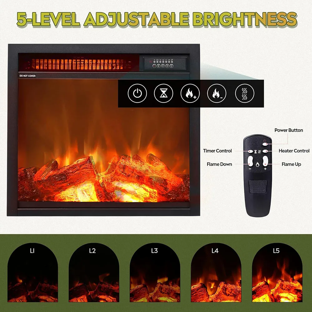 Modern Electric Fireplace TV Stand Entertainment Center with Open Shelves for Home Living Room factory