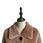 Ladies Coat High Quality Wholesale Custom Color Fashionable Faux Sheep Shearling Ladies Winter Long Coat