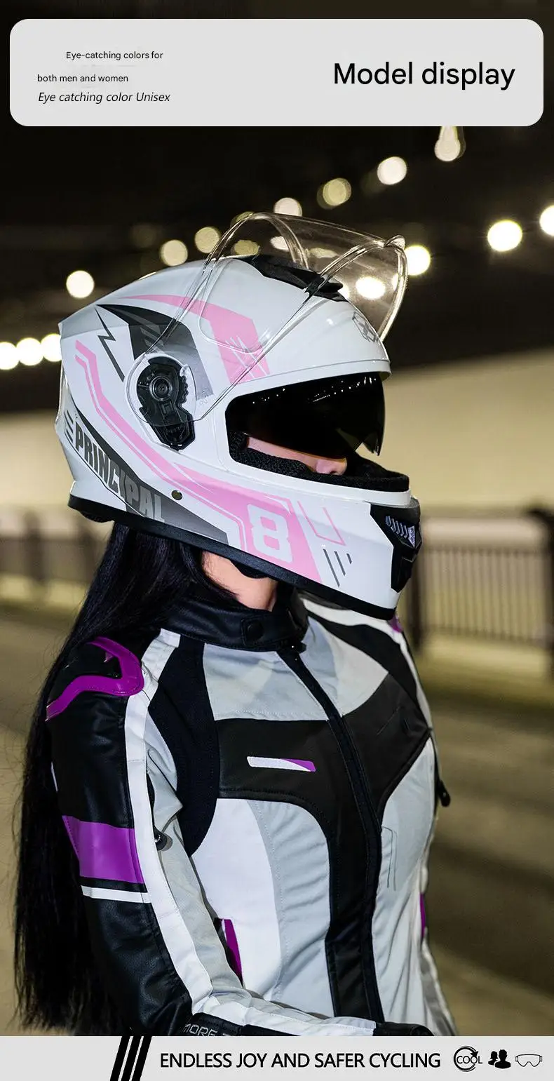DOT Approved Speed Electric Motorcycle Full Face Helmet ABS Material Double Visor One Size Fits All for Men Women All Seasons