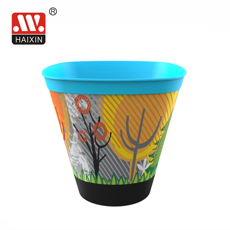 Hot Selling In-Mold Labeling Plastic Decor Flower Plant Clay Pot Large Size Square Shaped