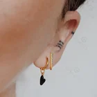 Brass Earring Brassbrass Gemnel Newest 18k Gold Brass Customized Minimalist Pave Spike Fashion Stud Earring For Girl Gifts