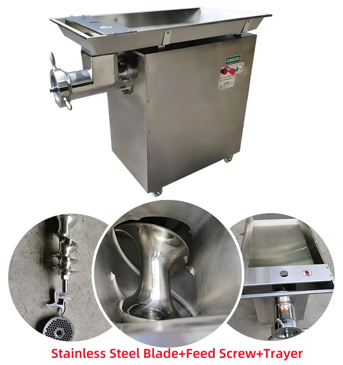 h 4kw heavy duty meat grinder industrial stainless steel frozen meat grinder mincer machine-2
