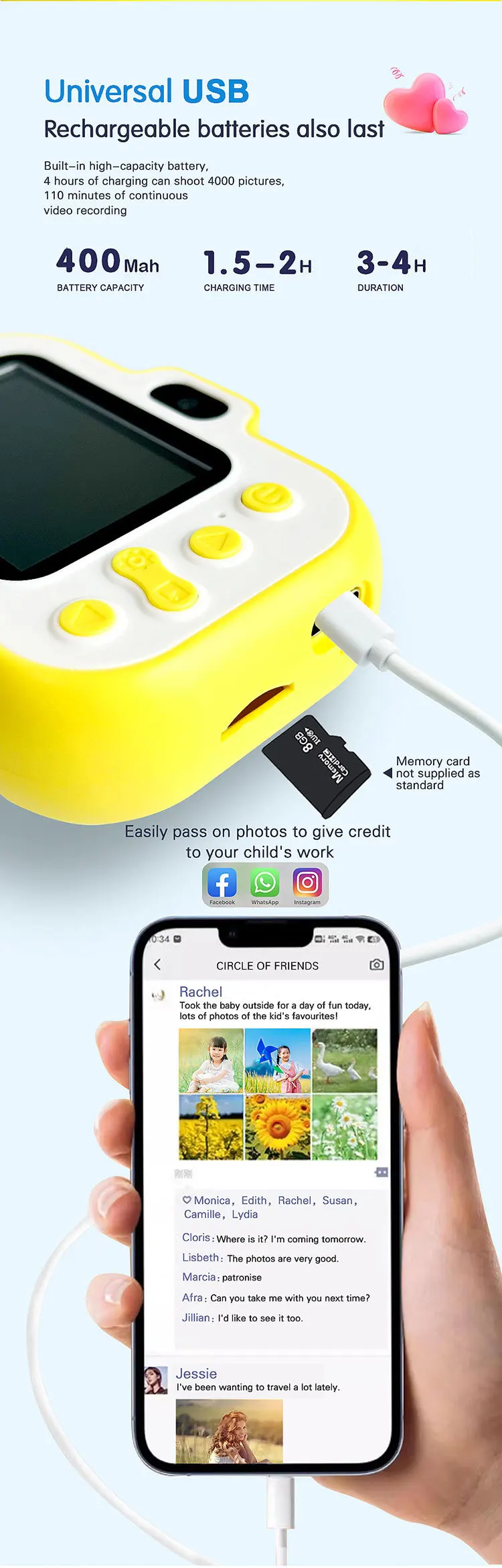 1080P高清屏幕相机玩具儿童宝宝礼物生日户外数码儿童相机