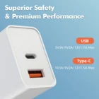 Iphone 18W Fast Charger ETL Dual USB Quick Charger Usb QC 3.0 USB Type-C PD Fast Charger For IPhone Samsung
