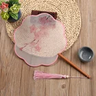 Hand Fan Round Exquisite Hand Fan Ancient Chinese Style Hanfu Tassel Dance Fan Classical Ancient Small Round Fan