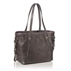 Leather Handbag Leather Embroidery Handbags Newest Fashion Elegant Brown Embroidery Big Large Leather Handbag Tote Sale