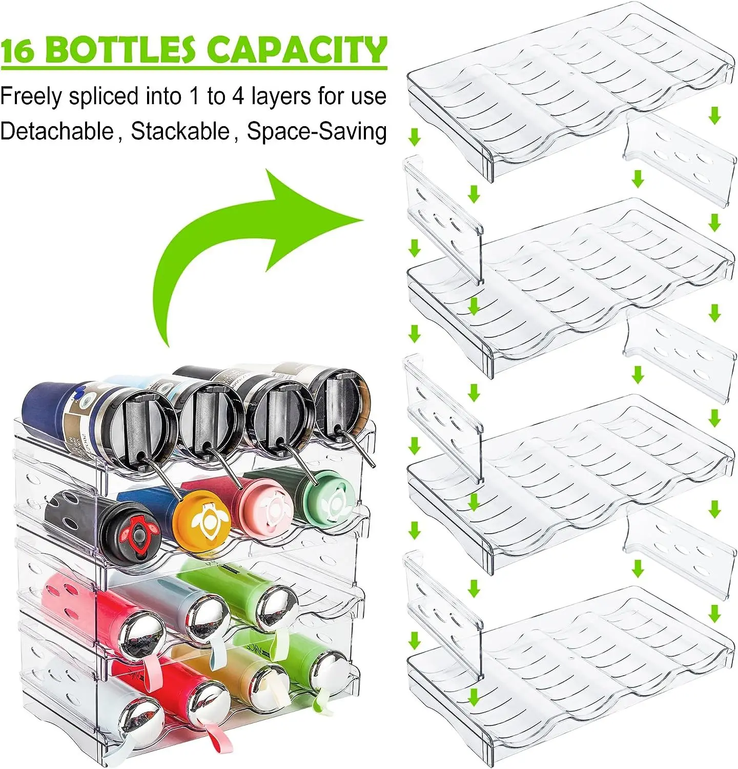 Storage box Water Bottle  Organizer Eco-Friendly Water Bottle Storage Holder storage box transparent