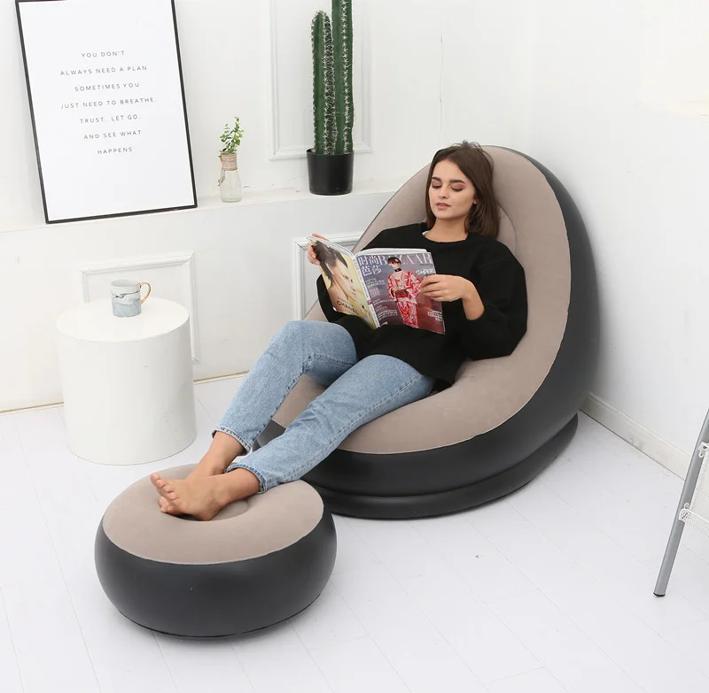 chaise relax foam filled bean bag lounge beanbag chair with footrest white sofa set furniture nap recreation lounge chair