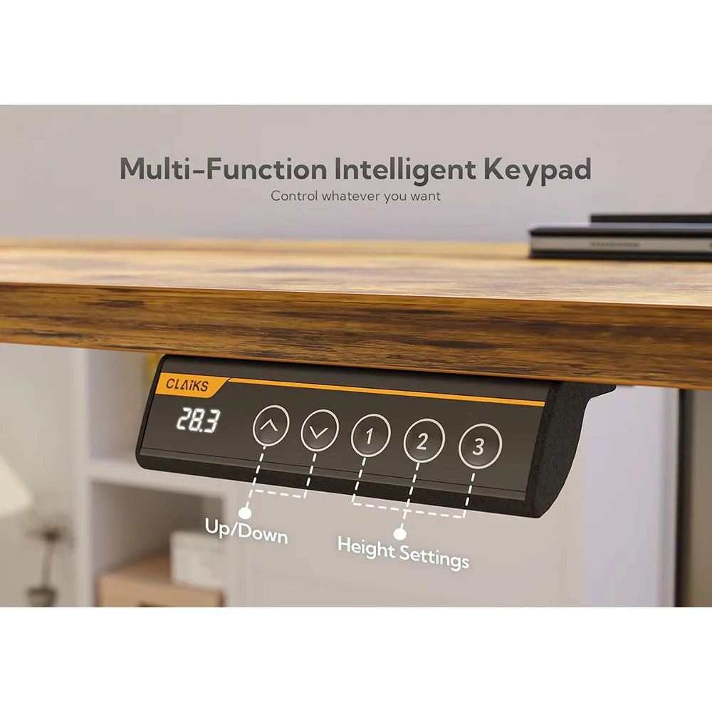 Electric 24x48 Inches Adjustable Height Stand Desk Home Office Black Frame Rustic Brown Top Electric Standing Desk factory