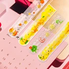 DIY Design 15cm Scale Plastic Ruler Colorful Glitters Straight Ruler Transparent PVC Colored Liquid Custom Ruler