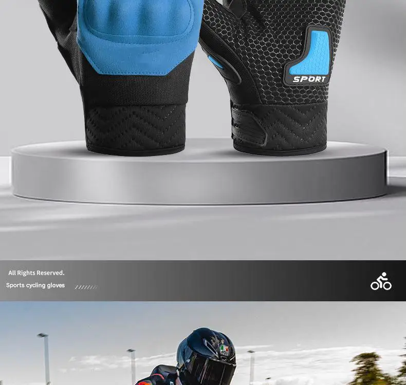 Men's Full-Finger Anti-Slip Outdoor Riding Gloves Autumn Winter Knight Racing Electric Car Off-Road Motorcycle Accessories