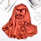 Satin Scarves Silk Like Solid Color Large Satin Square Scarf Matte Satin Scarf Golden Color Hijab Scarf