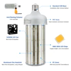 Lamp E40 5500k 50w 80 Watt 400w Led Luminaria Publica Lamp Dlc Raw Material Led Corn Bulb