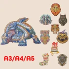 Animal A4 Cartoon Toy Customized Logo Animal Puzzle Tortoise Wooden Jigsaw Puzzle Game For Children