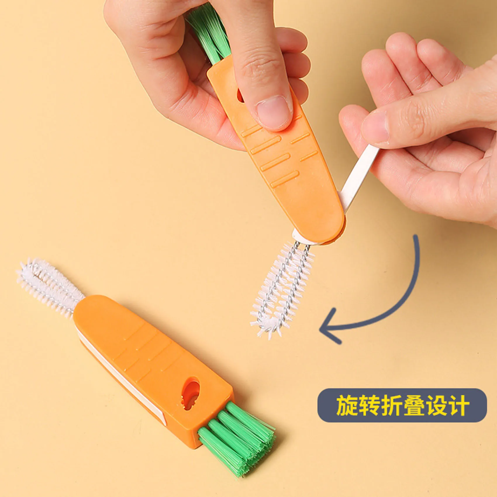 2023 Household cleaning cup rubber ring groove Milk bottle Vacuum cup cover gap cleaning brush plastic 3 in 1 Cup brushes