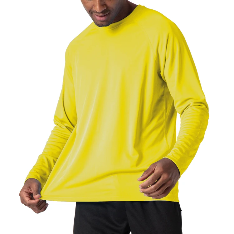 Sun Protection Clothing Men's Hoodies Running Shirt, Polyester Breathable Fishing Long Sleeve T-Shirt UV, Mountain Bike Shirts