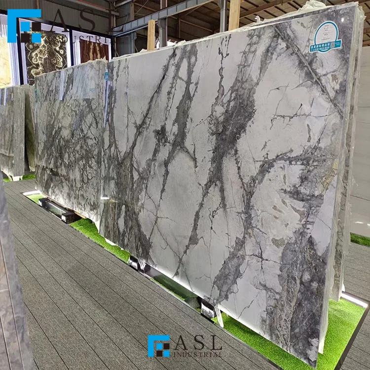 Wholesale invisible grey gold marble slab