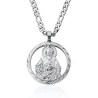 Charm Coin High Quality Custom Latest Design 925 Sterling Silver Round Charm Necklace Man Coin Pendant Necklaces