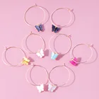Earrings Hoop Girl Fashion Sweet Acrylic Resin Butterfly Colorful Earrings Fresh And Simple Big Hoop Earrings