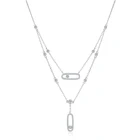 Red Necklace Cold Wind Net Red Tide Clavicle Chain Double Pendant Diamond Sterling Silver Necklace Female