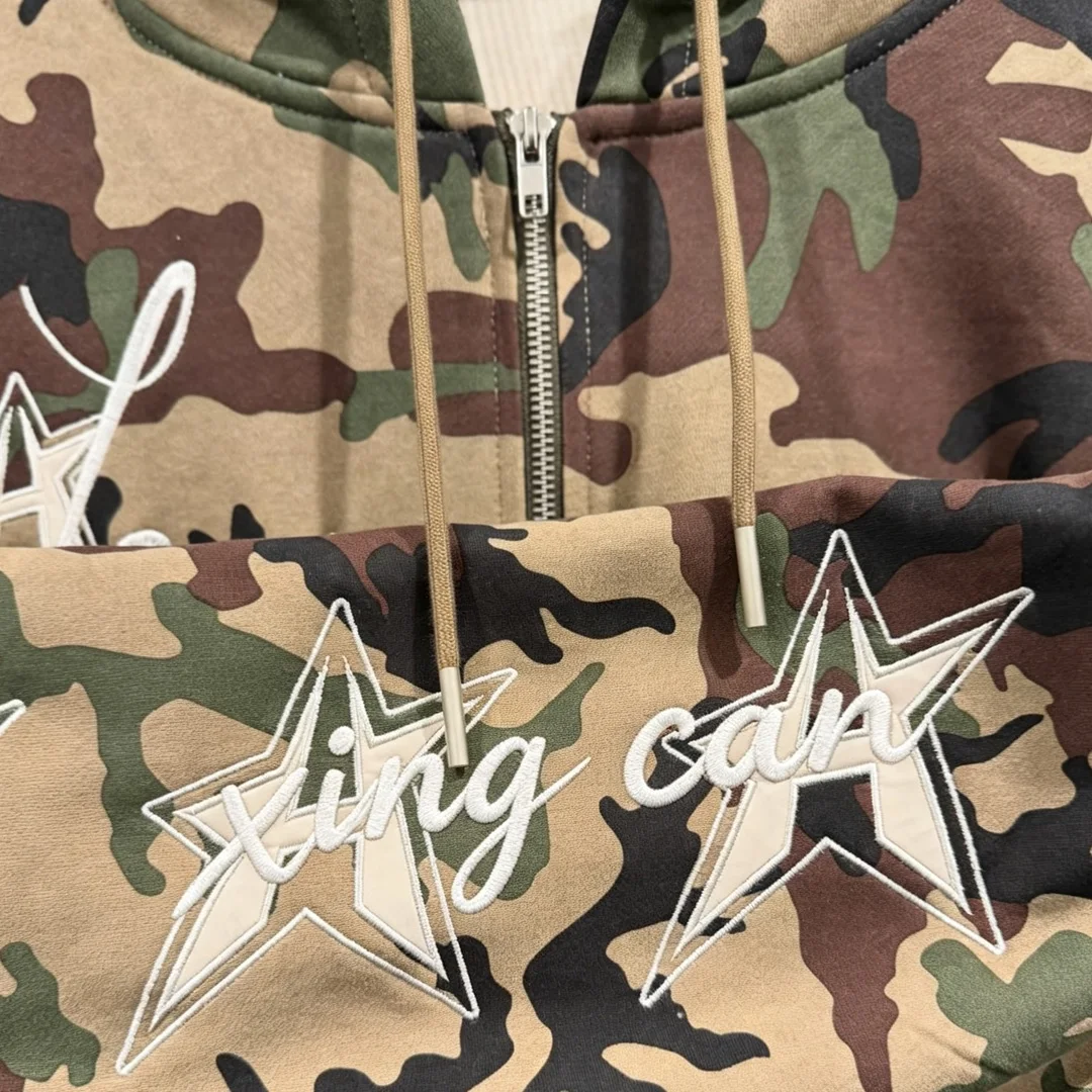 product factory customized camo print distressed men zip up hoodiesupport custom embroidery appliqueoem clothing manufacturer-5