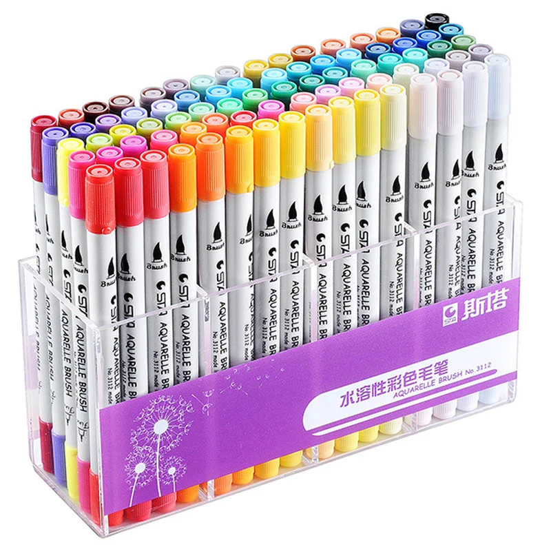 Sta 3112 Aquarelle Watercolor Marker Set Dual Brush Pen Fine Liner Micron Pens - Buy Brush Marker Set,Aquarelle Markers,Dual Brush Pen Product on Alibaba.com