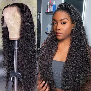 13x4 Pre Plucked Kinky Curly Lace Wigs Human Hair, 150% 180% 210% Density Wigs Human Hair Lace Front, Lace Frontal Wig Vendor
