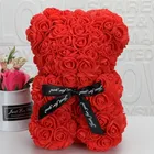 Rose 2021 Teddy Rose Bear Artificial Foam Rose Valentine Gift With Gift Box For Valentine's Day Teddy Bear