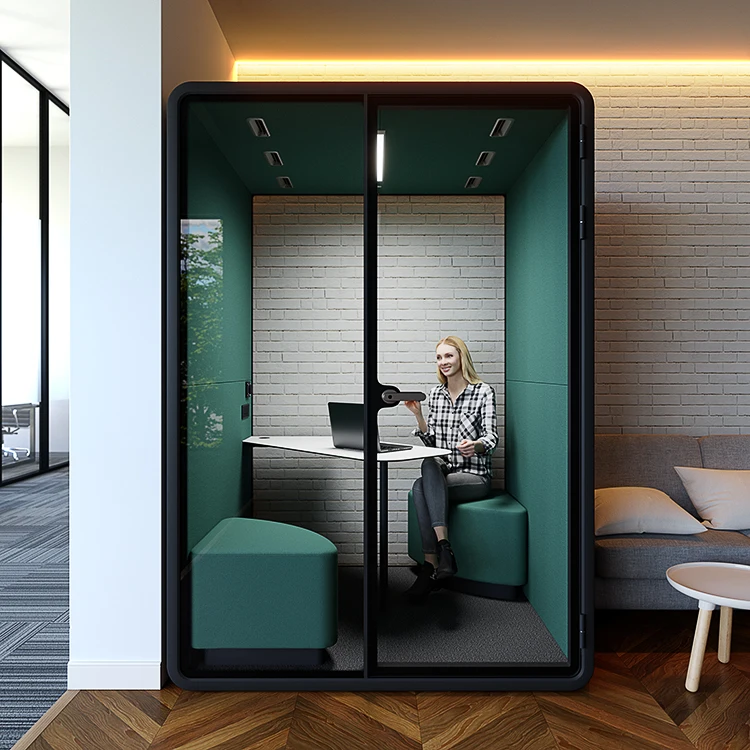 Office Acoustic Meeting Pod with 100-240V/50-60Hz & 12V-USB Power Supply Available in S, M, SL, L, XL Sizes for 2 Person Capacity