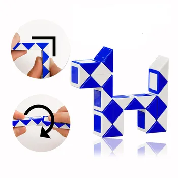 Magic cube Snake Ruler Sensory Fidget Snake Cube Puzzles Toys for Kids 24 Sections Magic Snake Fidget Toy for Party Favors