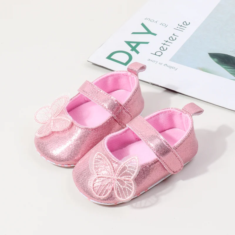 Soft Butterfly Embellished Newborn Baby Taid Shoes-Lightweight Breathable Anti-Slip for Summer Spring Autumn details